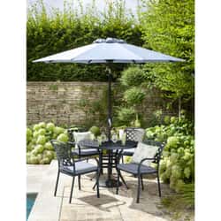 Hartman Berkeley 4 Seat Round Table Set Antique Grey/Platinum
