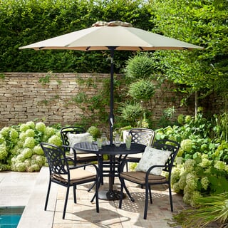 Hartman Berkeley 4 Seat Round Table Set Traditional Bronze/Amber