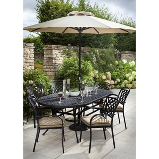 Hartman Berkeley 6 Seat Oval Table Set Traditional Bronze/Amber