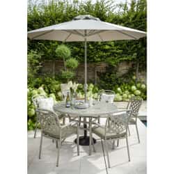 Hartman Berkeley 6 Seat Round Table Set Maize/Wheatgrass