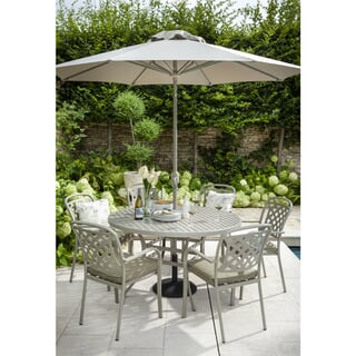 Hartman Berkeley 6 Seat Round Table Set Maize/Wheatgrass