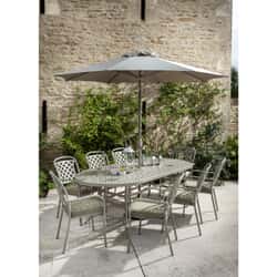 Hartman Berkeley 8 Seat Oval Table Set Maize/Wheatgrass