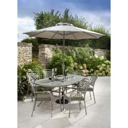 Hartman Berkeley 6 Seat Oval Table Set Maize/Wheatgrass