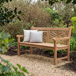 Bramblecrest Teak 150cm Cross-Back Bench Flat Pack