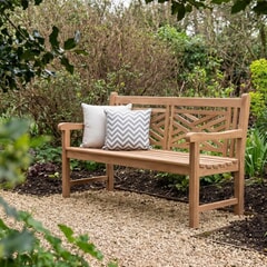 Bramblecrest Teak 150cm Cross-Back Bench Flat Pack