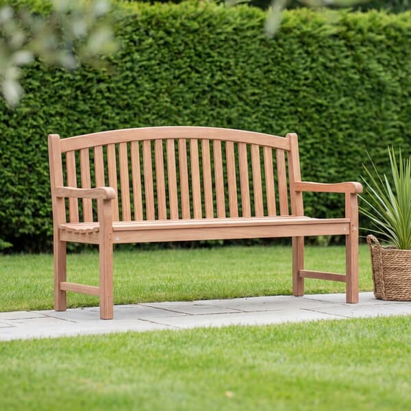 Bramblecrest Teak 150cm Straight-Back Bench Flat Pack