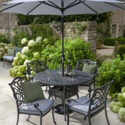 Hartman Capri 4 Seat Round Set Antique Grey/Platinum