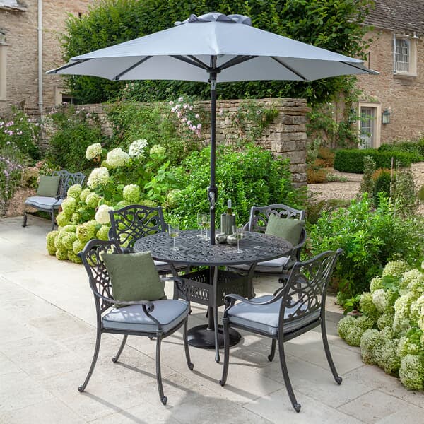 Hartman Capri 4 Seat Round Set Antique Grey/Platinum