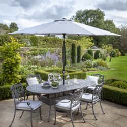 Hartman Capri 6 Seat Oval Set Antique Grey/Platinum 