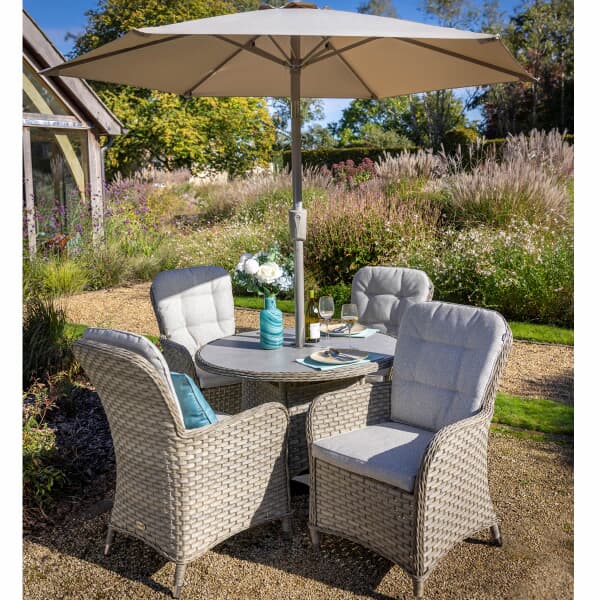 Hartman Eton Tuscan 4 Seat Round Dining Set Beech/Oatmeal