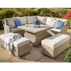 Hartman Eton Tuscan Grand Square Casual Dining Set with Adjustable Table