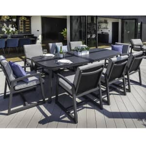 Hartman Luna 8 Seat Rectangular Dining Set Xerix/Pewter