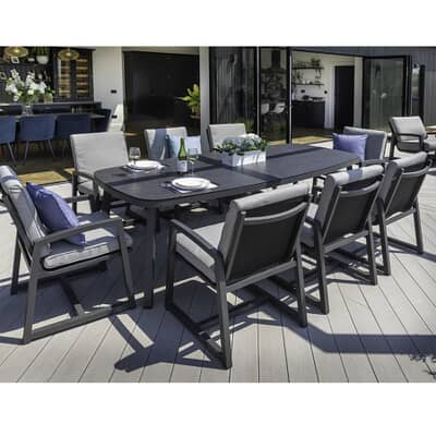 Hartman Luna 8 Seat Rectangular Dining Set Xerix/Pewter