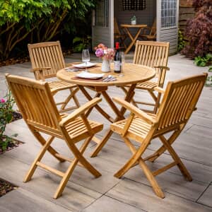Hartman Malton Folding 4 Seat Round Set