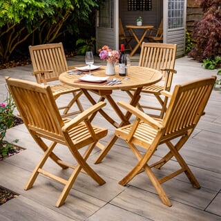 Hartman Malton Folding 4 Seat Round Set