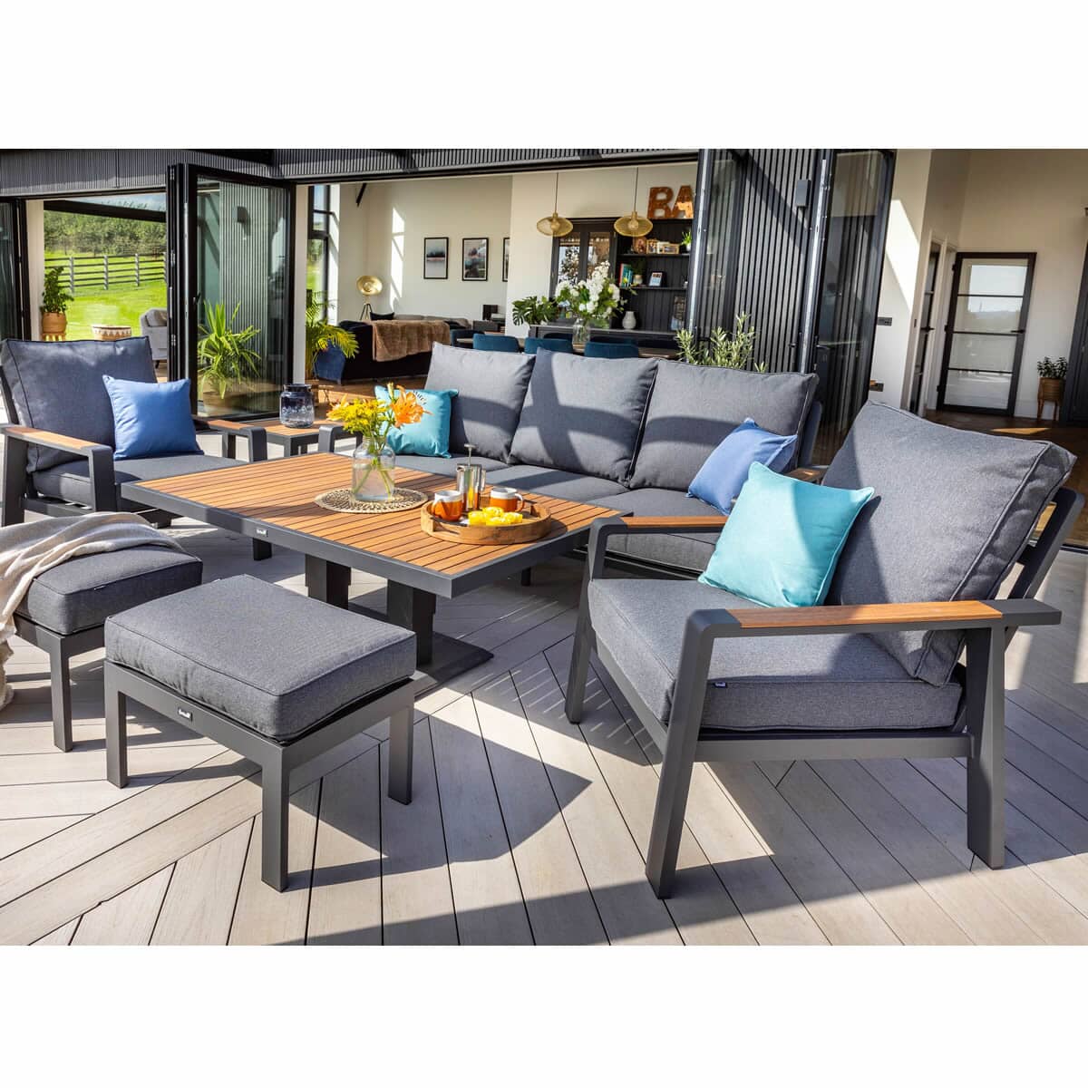 Hartman Asher 3 Seat Casual Lounge Set with Height Adjustable Table Xerix Harris HMASHSET3 Garden Furniture World