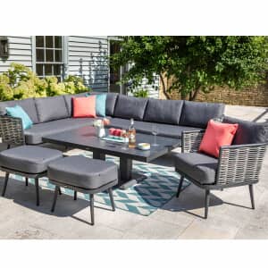 Hartman Aspen Rectangular Casual Dining Set with Height Adjustable Table Xerix/Onyx