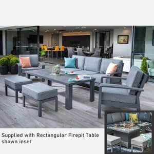 Hartman Aurora 3 Seat Lounge Sofa Set with Gas Fire Pit Table