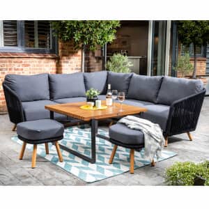 Hartman Eden Square Casual Dining Corner Sofa Set Raven/Noir