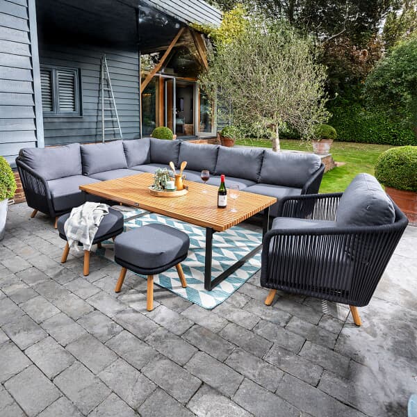 Hartman Eden Rectangular Casual Dining Sofa Set Raven/Noir