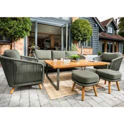 Hartman Eden 3 Seat Lounge Set Moss Frame with Juniper Cushions