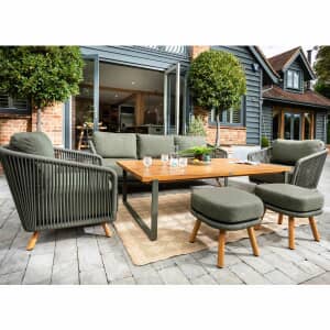 Hartman Eden 3 Seat Lounge Set Moss Frame with Juniper Cushions