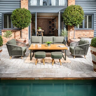 Hartman Eden 3 Seat Lounge Set Moss Frame with Juniper Cushions