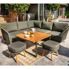 Hartman Eden Square Casual Dining Corner Sofa Set Moss Frame with Juniper Cushions