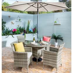 Hartman Westbury 4 Seat Round Dining Set Beech/Dove
