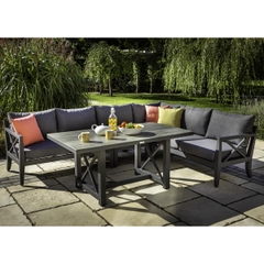 Hartman Sorrento Rectangular Corner Casual Dining Garden Furniture Set - Matt Xerix