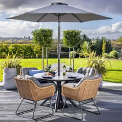 Hartman Rayo 4 Seat Round Dining Set Carbon/Lava