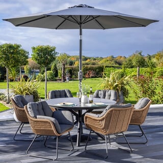 Hartman Rayo 6 Seat Round Dining Set Carbon/Lava