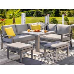 Hartman Rio Square Casual Dining Set with Adjustable Table and Stools