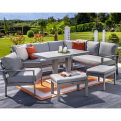 Hartman Rio Rectangular Casual Dining Set with Adjustable Table and Stools