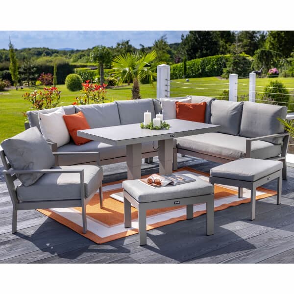 Hartman Rio Rectangular Casual Dining Set with Adjustable Table and Stools