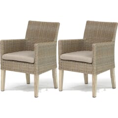Kettler Cora Wicker  - Dining Armchair with Seat Pad (PAIR)