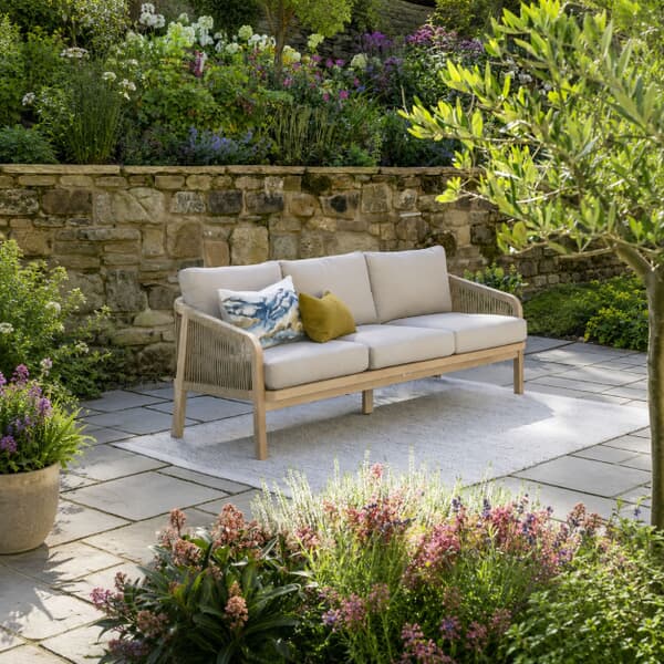 Kettler Cora Rope 3 Seat Sofa With Weather Proof Cushions