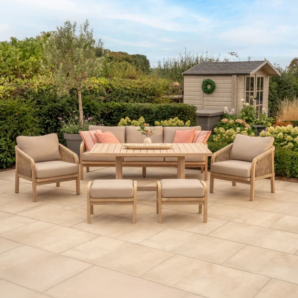 Kettler Cora Rope Sofa Casual Dining Set With Weather Proof Cushions