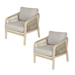 Kettler Cora Pair Of Rope Lounge Armchair With Weather Proof Cushions