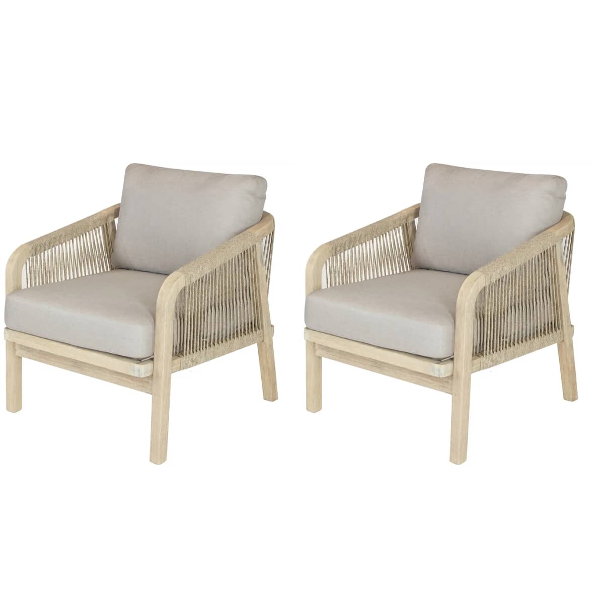 Pair Of Kettler Cora Rope Lounge Armchairs with Cushions