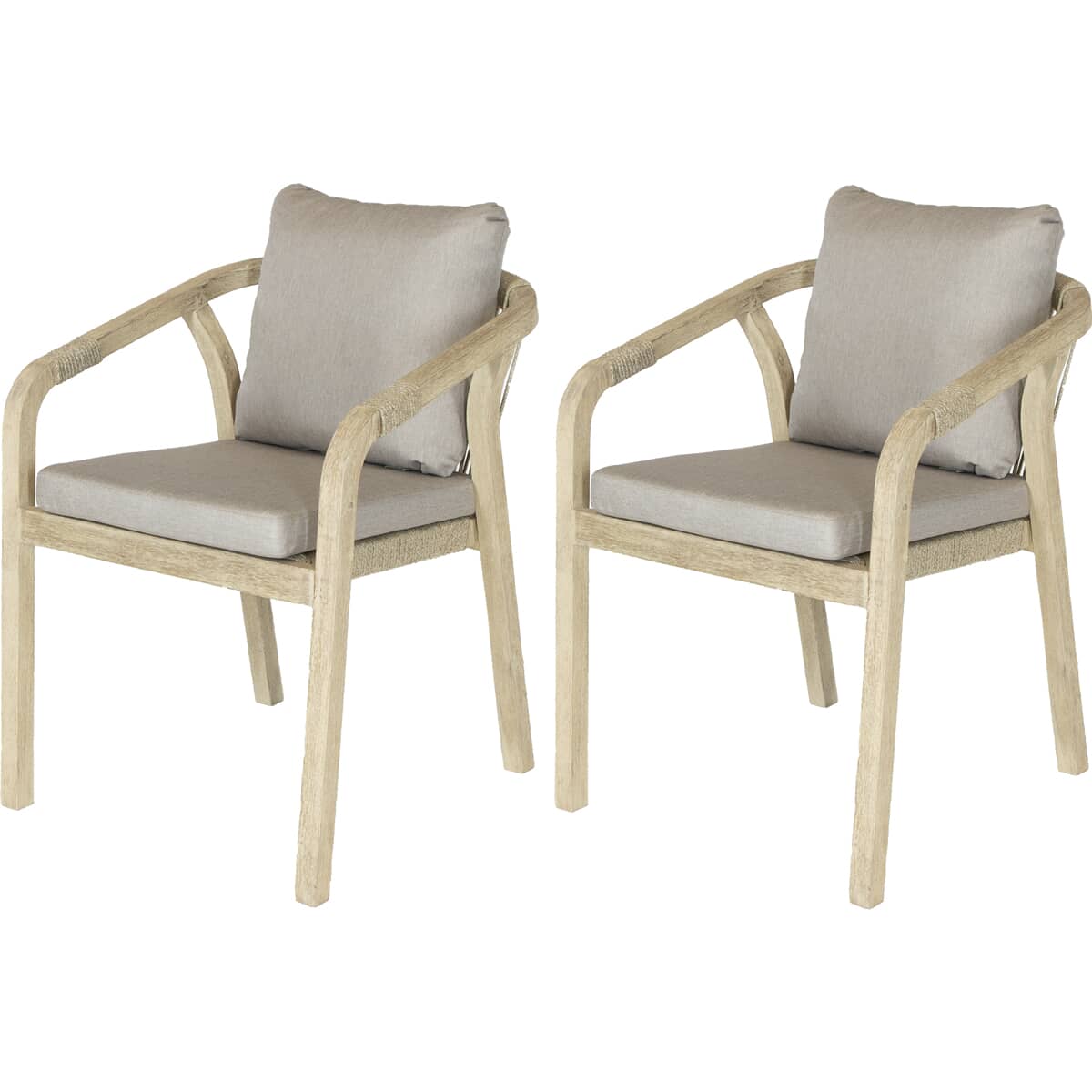 Kettler Cora Rope Dining Chair with Seat Pad Pair HUC25690