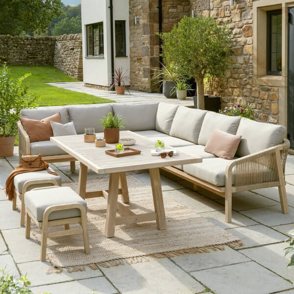 Kettler Cora Rope Corner Set With Weather Proof Cushions