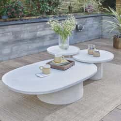 Kettler Luxor Marble Table Set - Side Medium and Coffee Table