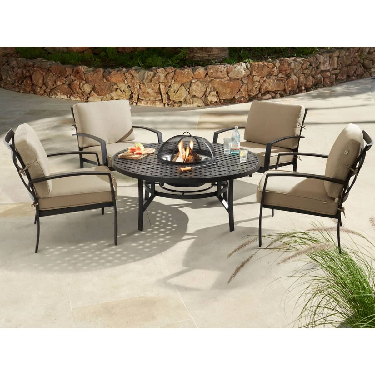 Jamie Oliver Contemporary Fire Pit Set Bronze (JOCFPSB) Garden
