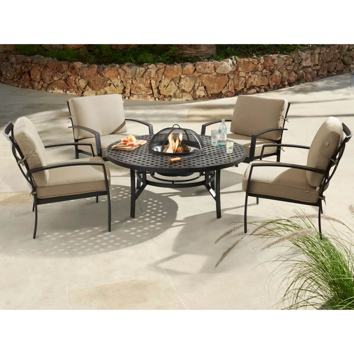 Jamie Oliver Contemporary Fire Pit Set Bronze (JOCFPSB) Garden Furniture World