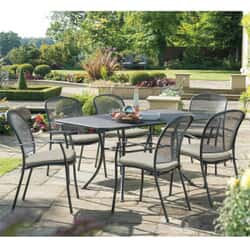 Kettler Caredo - 6 Seat Rectangular Mesh Table Table Garden Furniture Set