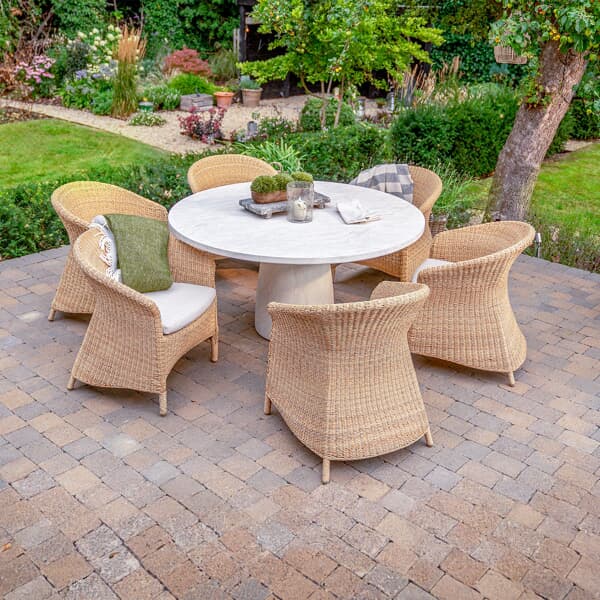 Kettler Genoa 6 Seat Dining Set with 150cm Round Sonoma Table