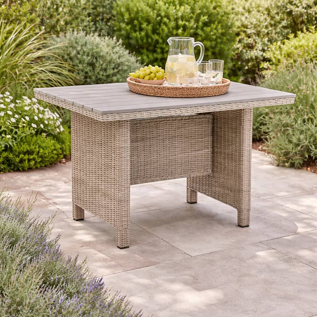 Kettler Palma Mini Table With Oyster Weave And Polywood Table Top