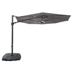 Kettler 3.3M Free Arm Parasol With Dual Tilt With LED lights And Wireless Speaker Taupe
