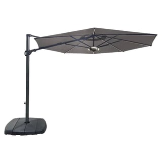 Kettler 3.3M Free Arm Parasol With Dual Tilt With LED lights And Wireless Speaker Taupe